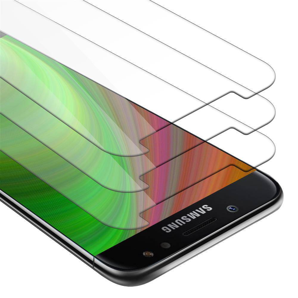 Cadorabo 3x Panzer Folie für Samsung Galaxy J7 2017 Schutzfolie in Transparent Folie Tempered Display-Schutzglas