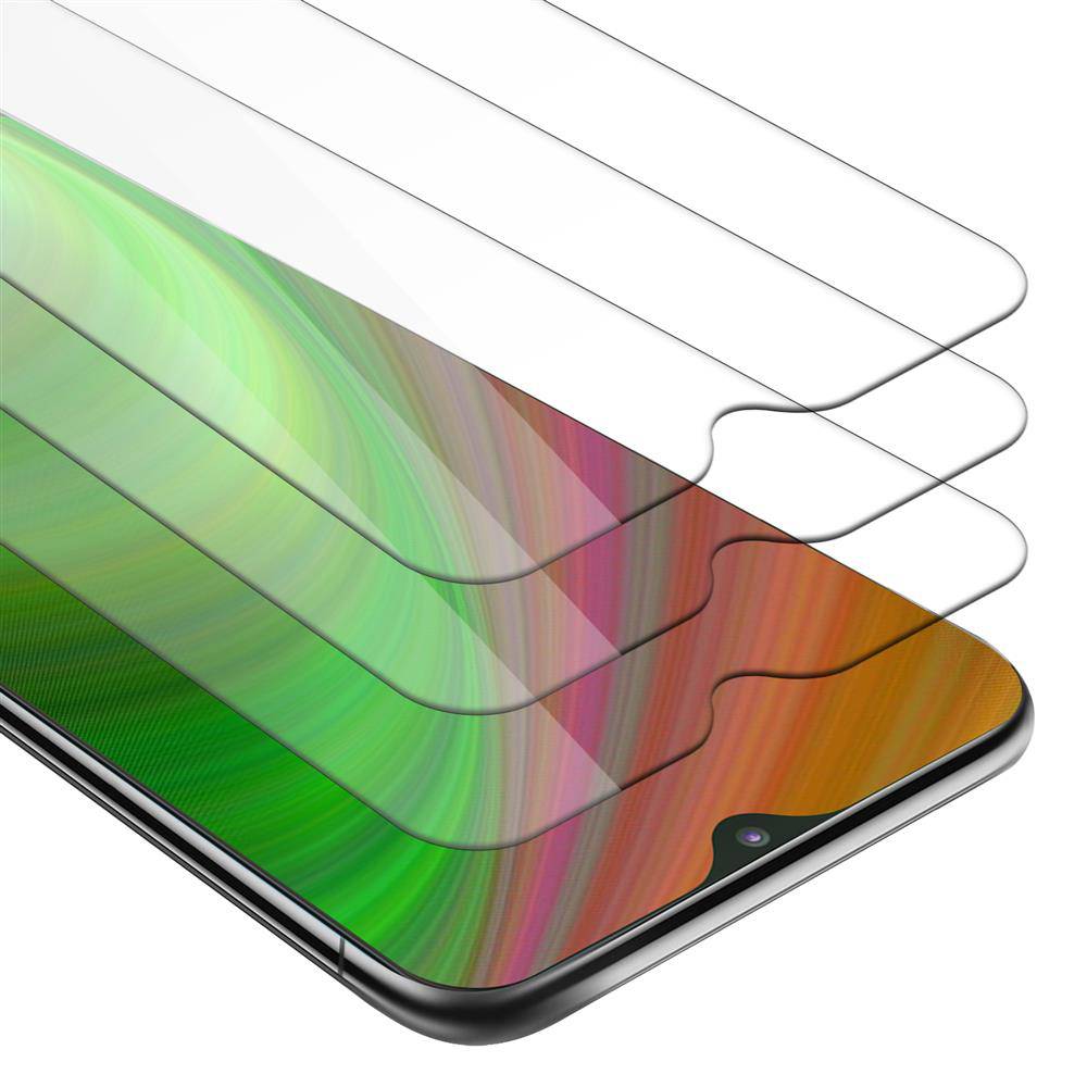 Cadorabo 3x Panzer Folie für Samsung Galaxy M10 Schutzfolie in Transparent Folie Tempered Display-Schutzglas