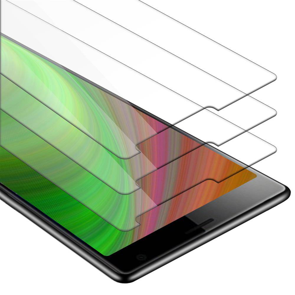 Cadorabo 3x Panzer Folie für Sony Xperia 10 Schutzfolie in Transparent Folie Tempered Display-Schutzglas