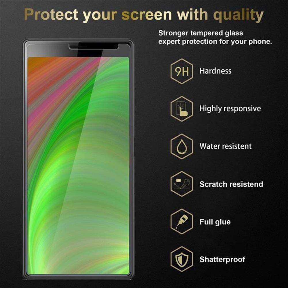 Cadorabo 3x Panzer Folie für Sony Xperia 10 Schutzfolie in Transparent Folie Tempered Display-Schutzglas