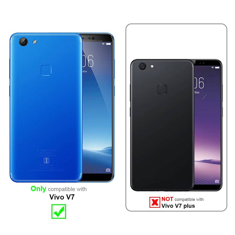 Cadorabo 3x Panzer Folie für Vivo V7 Schutzfolie in Transparent Folie Tempered Display-Schutzglas