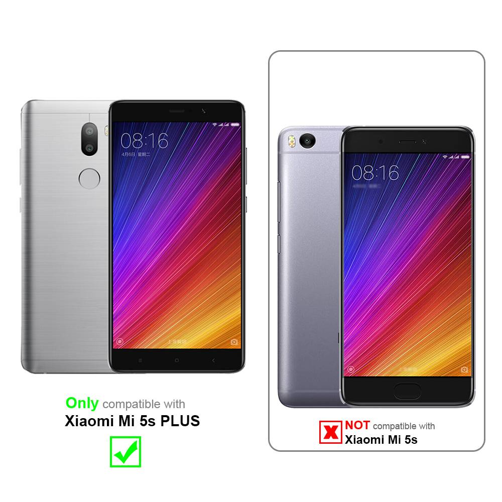 Cadorabo 3x Panzer Folie für Xiaomi Mi 5S PLUS Schutzfolie in Transparent Folie Tempered Display-Schutzglas