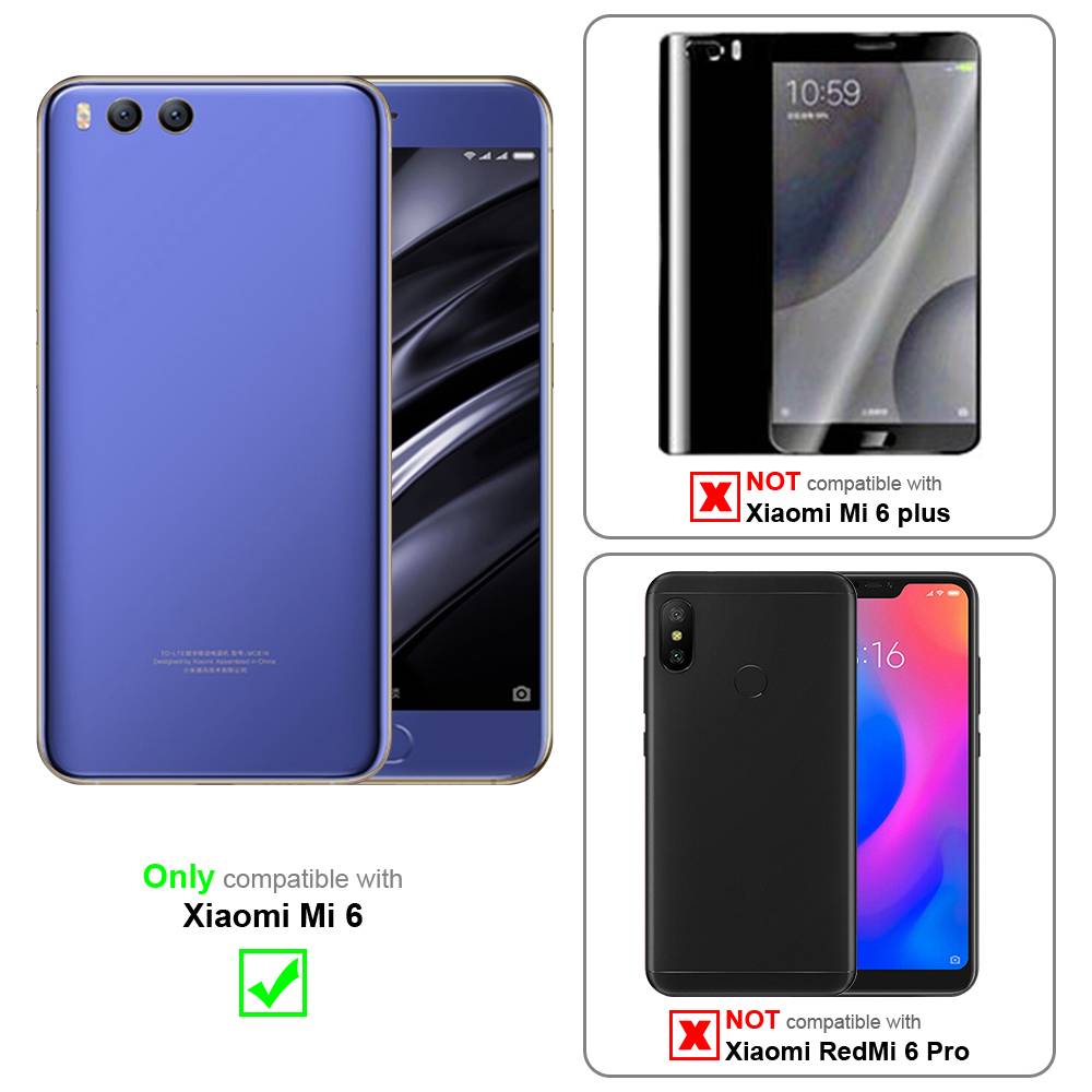 Cadorabo 3x Panzer Folie für Xiaomi Mi 6 Schutzfolie in Transparent Folie Tempered Display-Schutzglas