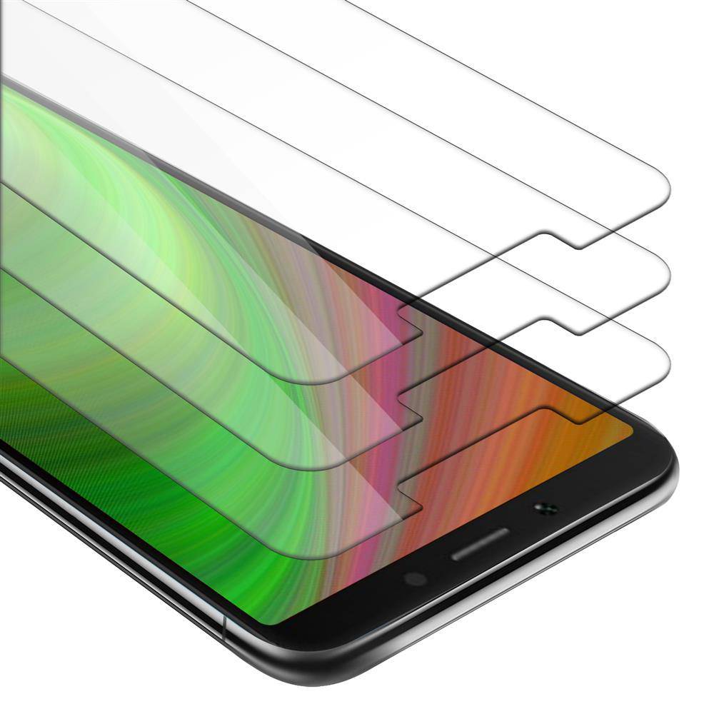 Cadorabo 3x Panzer Folie für Xiaomi RedMi 6A Schutzfolie in Transparent Folie Tempered Display-Schutzglas