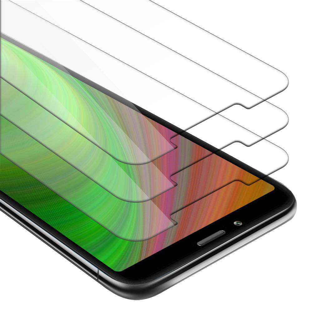 Cadorabo 3x Panzer Folie für Xiaomi RedMi 7A Schutzfolie in Transparent Folie Tempered Display-Schutzglas