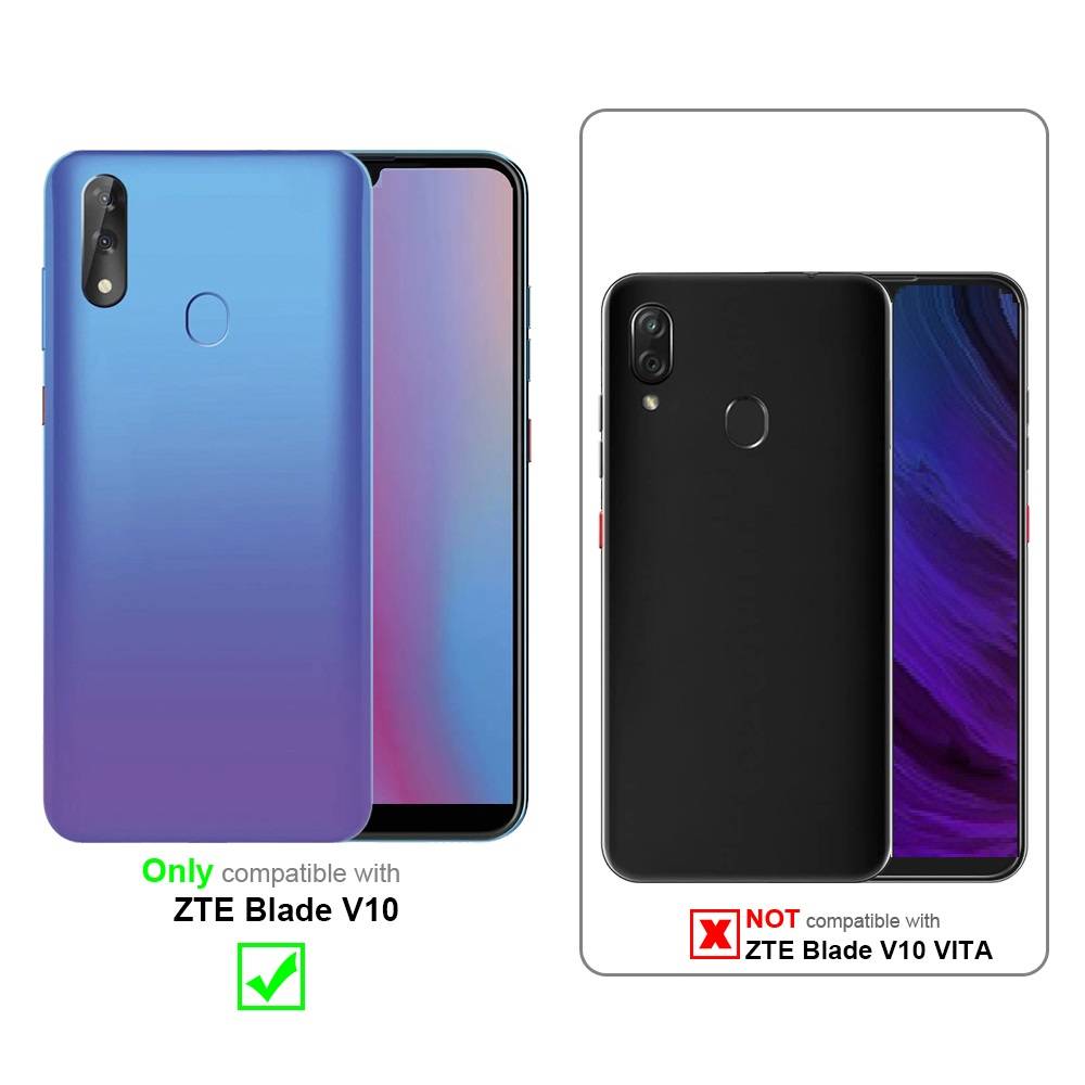 Cadorabo 3x Panzer Folie für ZTE Blade V10 Schutzfolie in Transparent Folie Tempered Display-Schutzglas