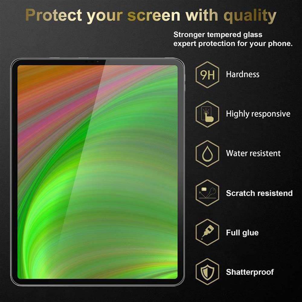 Cadorabo 3x Panzer Folie für Apple iPad Pro 12.9 2018 in Transparent Tablet Schutzfolie Tempered Display-Schutzglas