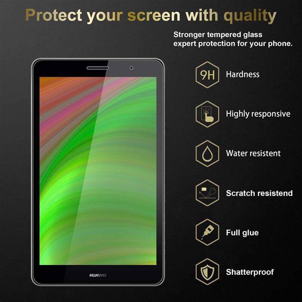 Cadorabo 3x Panzer Folie für Huawei MediaPad T3 8 (8.0" Zoll) in Transparent Tablet Schutzfolie Tempered
