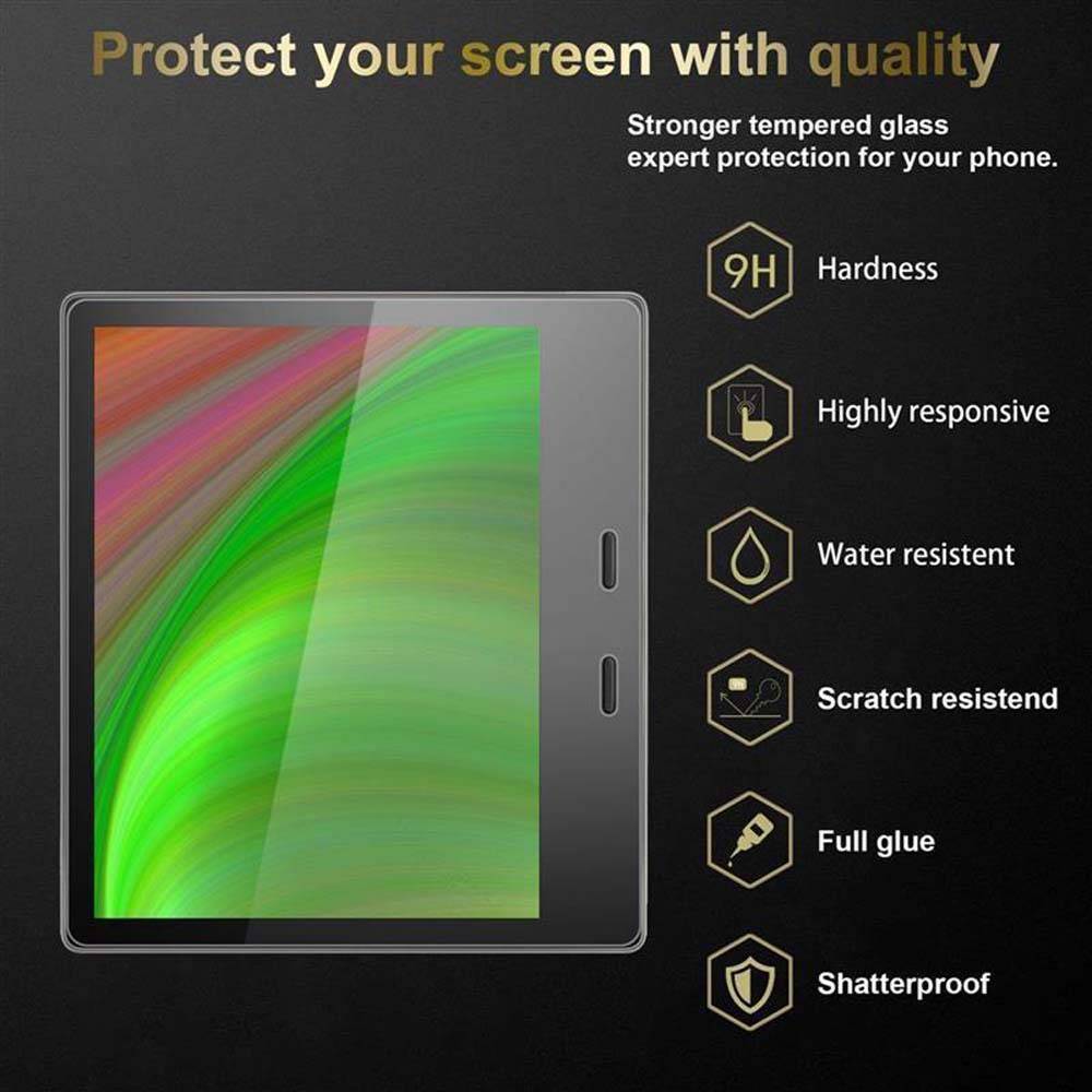 Cadorabo 3x Panzer Folie für Kindle Oasis 2017 (9. Gen.) in Transparent Tablet Schutzfolie Tempered Display-Schutzglas