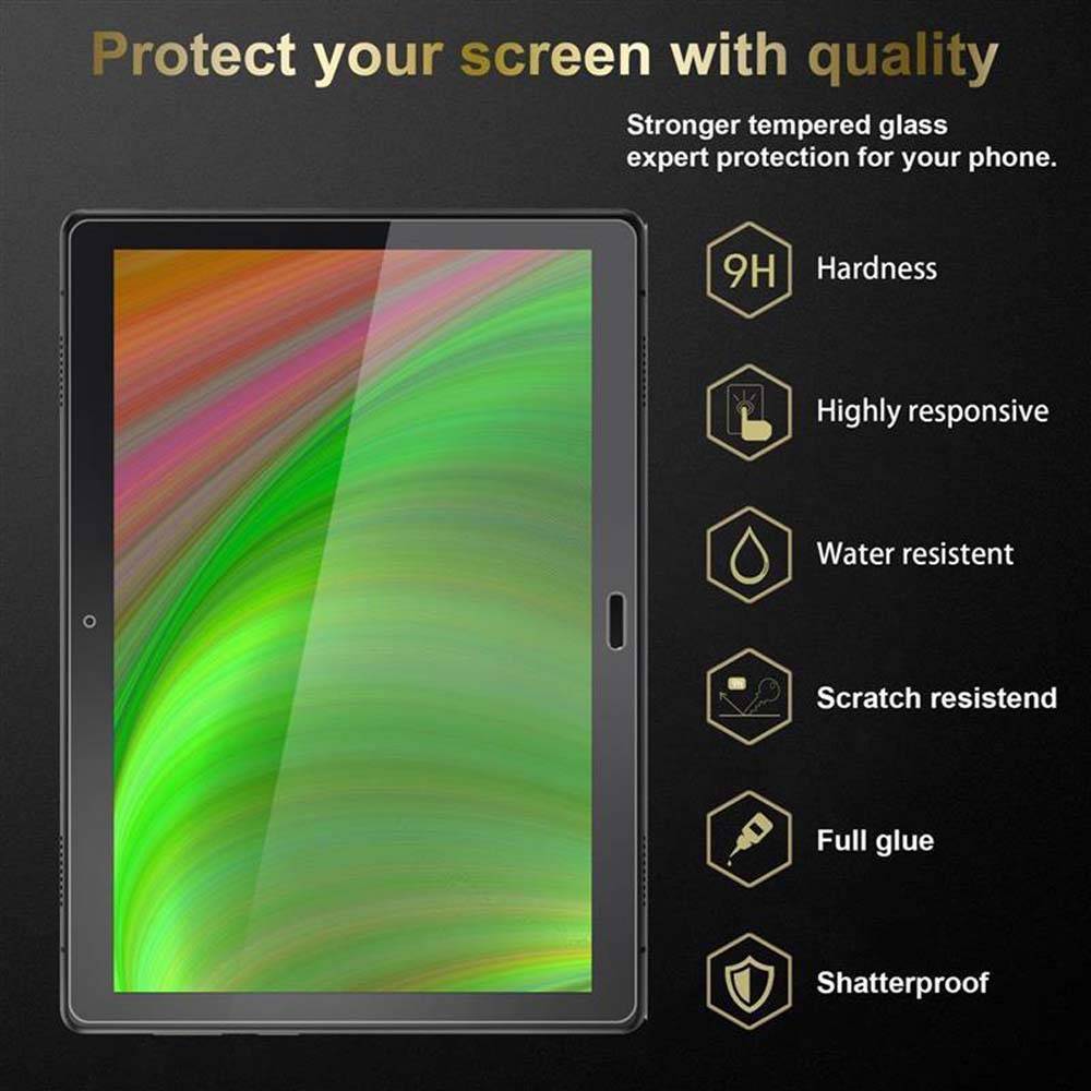 Cadorabo 3x Panzer Folie für Lenovo Tab P10 (10.1") in Transparent Tablet Schutzfolie Tempered Display-Schutzglas