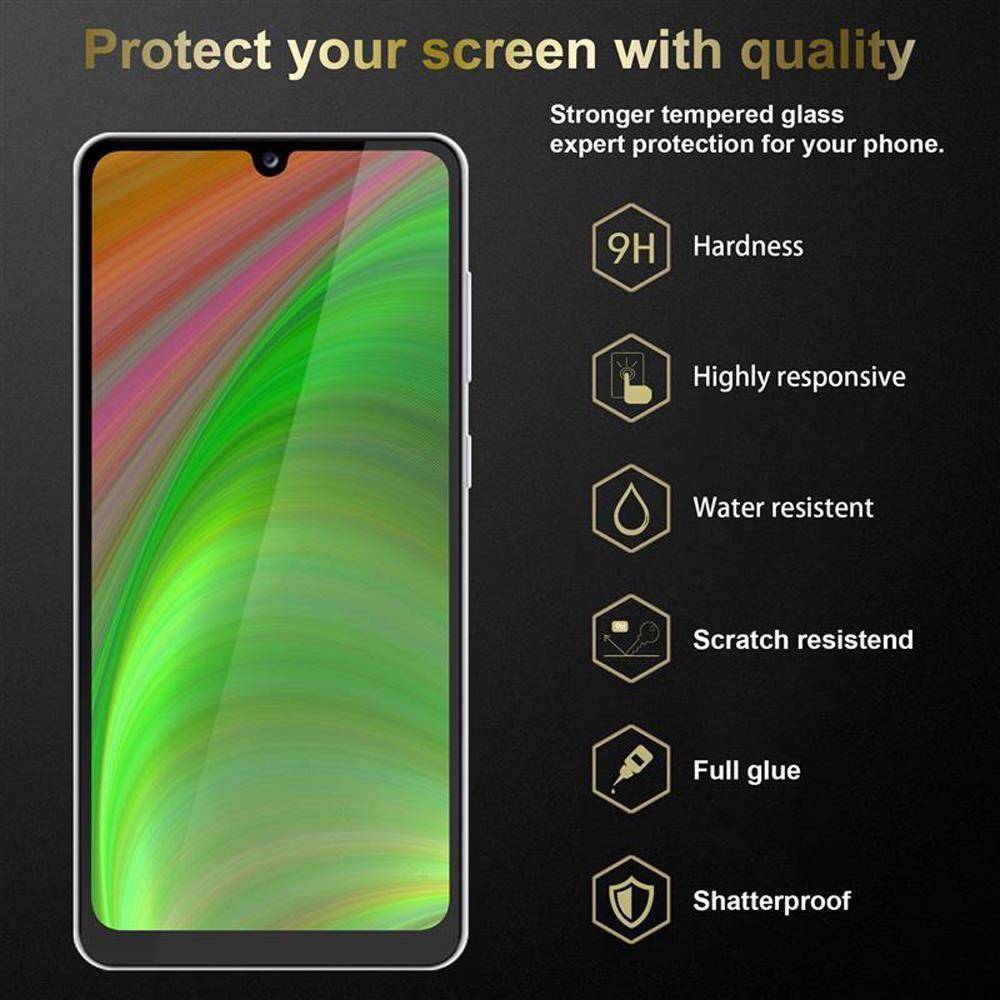 Cadorabo Panzerfolie für Samsung Galaxy A31 Schutzfolie in Weiß Vollbild Folie Tempered Display Schutzglas