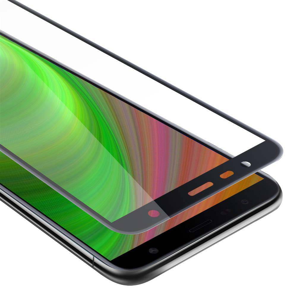 Cadorabo Panzerfolie für Samsung Galaxy J6 PLUS Schutzfolie in Schwarz Vollbild Folie Tempered Display Schutzglas