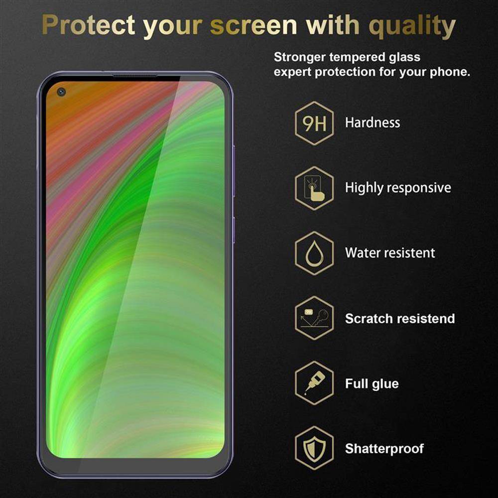 Cadorabo Panzerfolie für Samsung Galaxy M11 Schutzfolie in Weiß Vollbild Folie Tempered Display Schutzglas