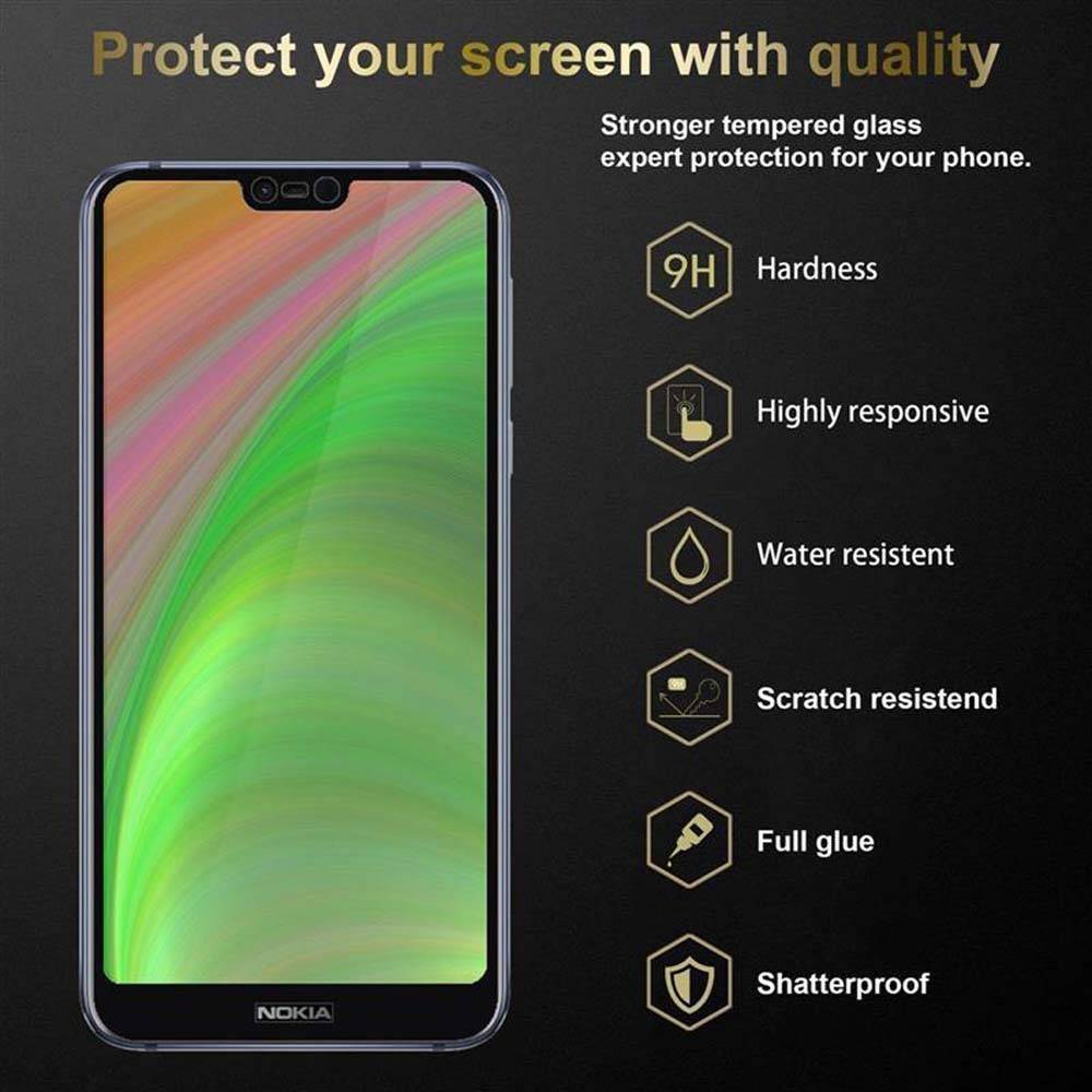 Cadorabo Panzerfolie für Nokia 7.1 2018 Schutzfolie in Schwarz Vollbild Folie Tempered Display Schutzglas