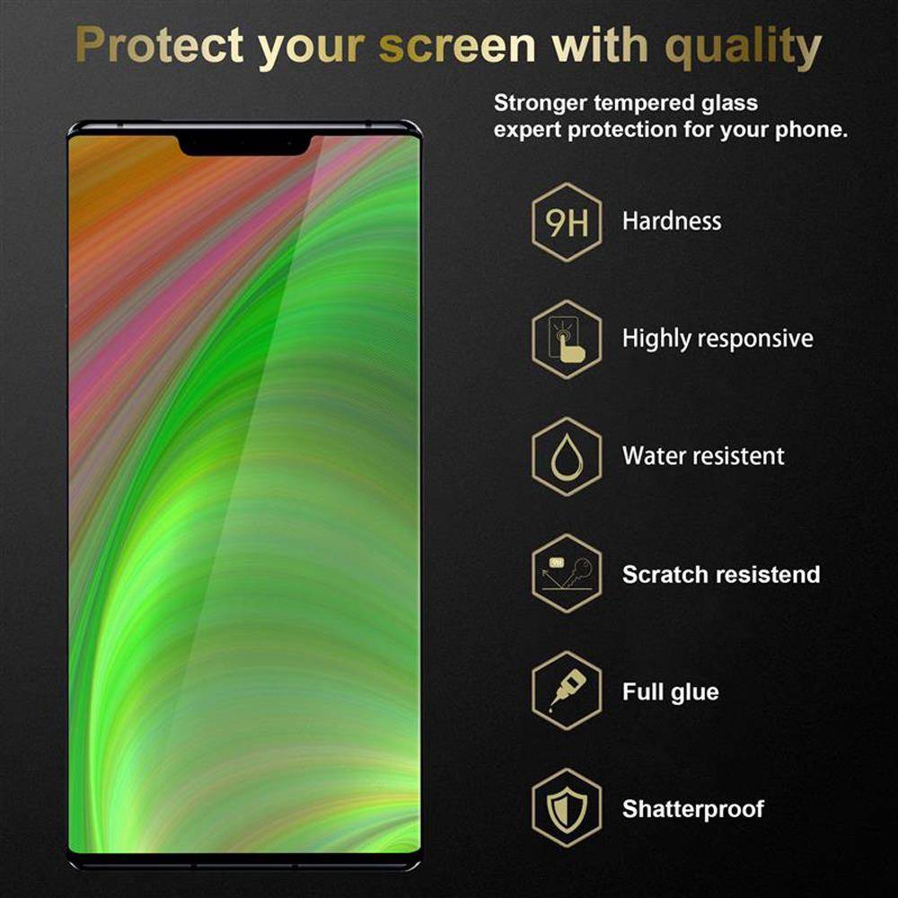 Cadorabo Panzerfolie für Huawei MATE 30 PRO Schutzfolie in Weiß Vollbild Folie Tempered Display Schutzglas