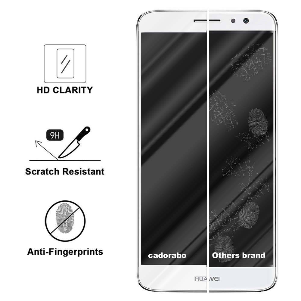 Cadorabo Panzerfolie für Huawei NOVA PLUS Schutzfolie in Weiß Vollbild Folie Tempered Display Schutzglas
