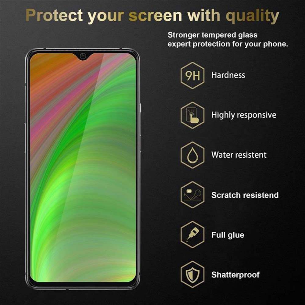 Cadorabo Panzerfolie für OnePlus 7T Schutzfolie in Schwarz Vollbild Folie Tempered Display Schutzglas