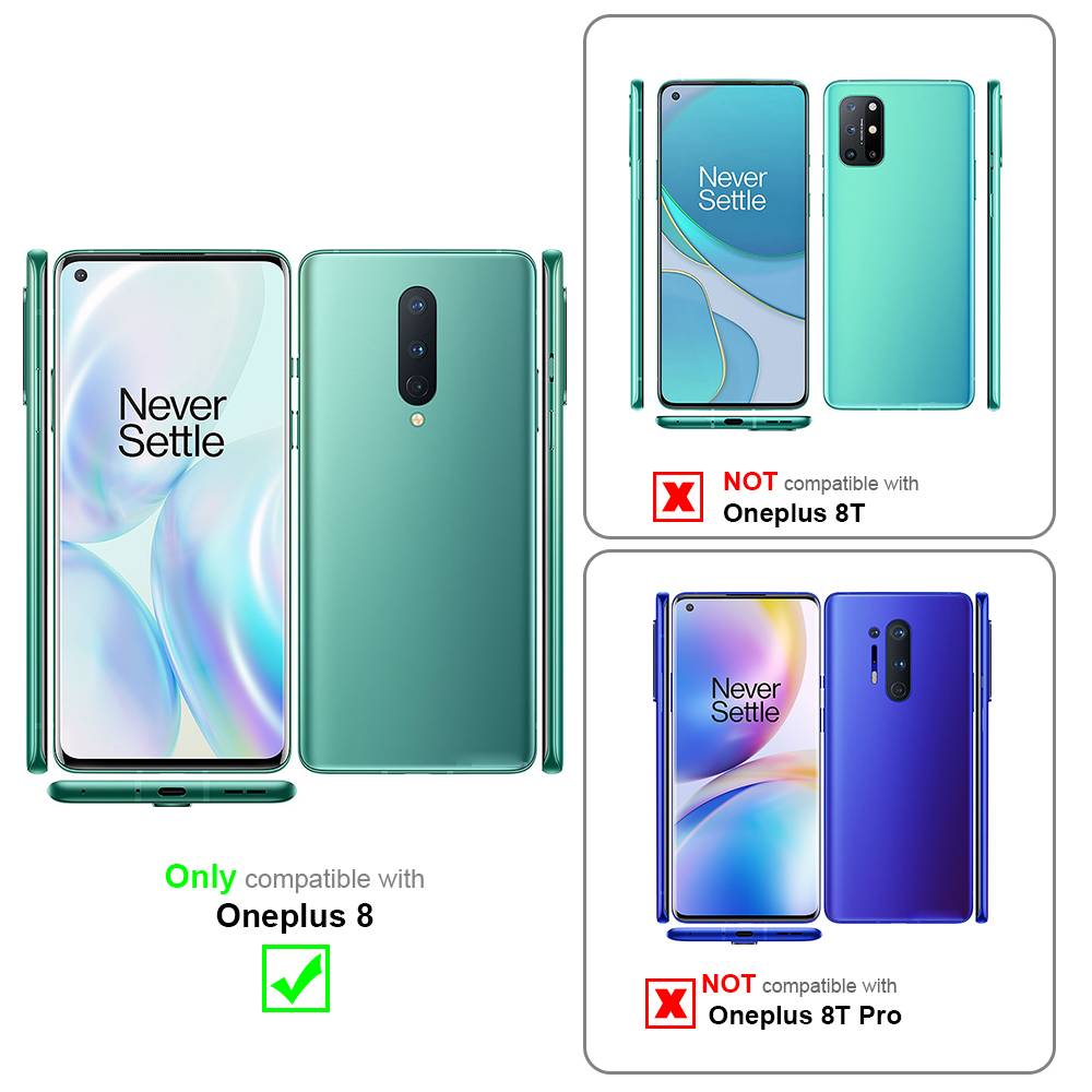 Cadorabo Panzerfolie für Oneplus 8 Schutzfolie in Weiß Vollbild Folie Tempered Display Schutzglas