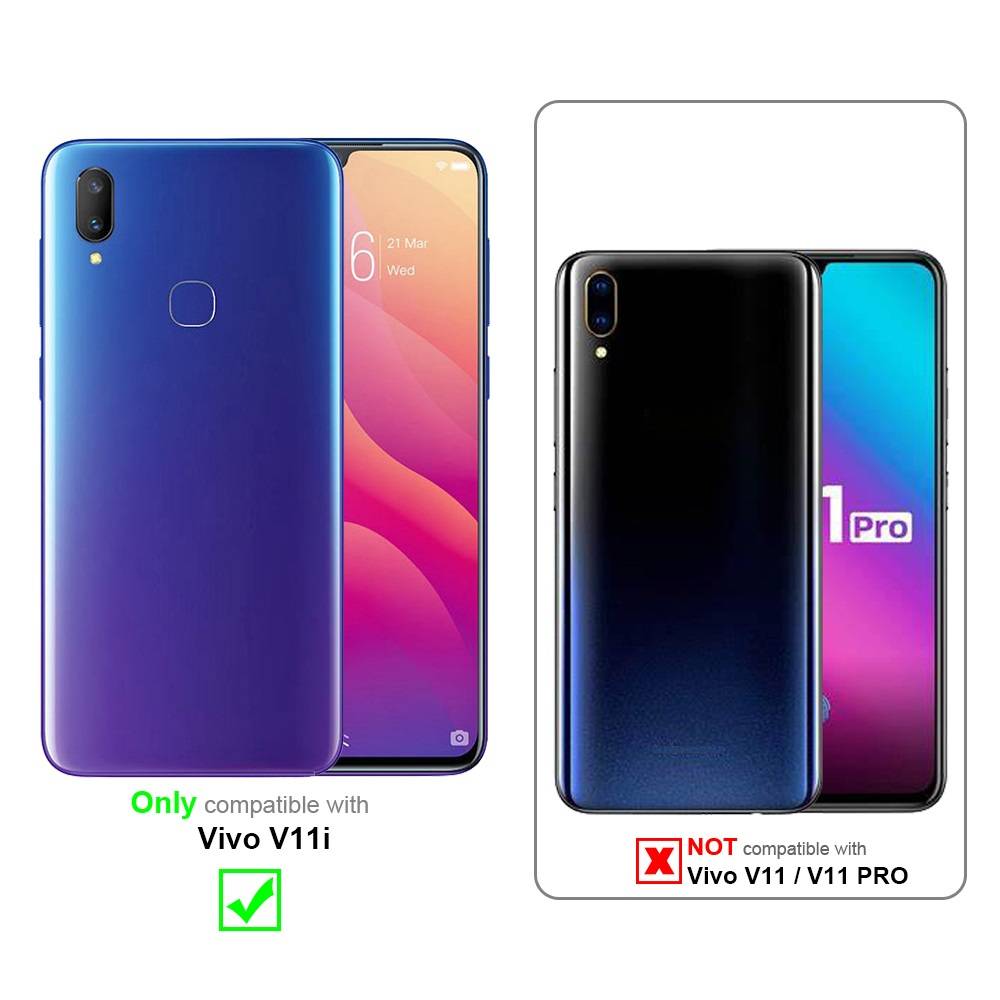 Cadorabo Panzerfolie für Vivo V11i Schutzfolie in Weiß Vollbild Folie Tempered Display Schutzglas
