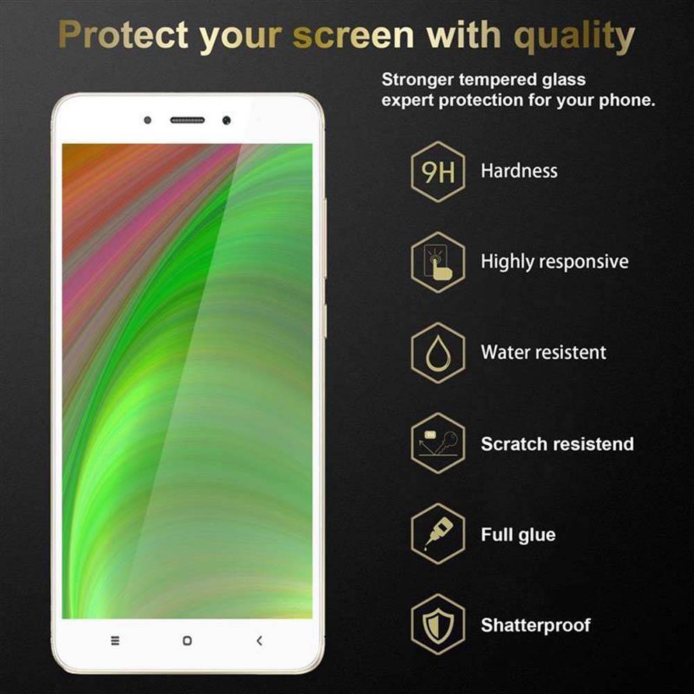 Cadorabo Panzerfolie für Xiaomi RedMi NOTE 4 Schutzfolie in Weiß Vollbild Folie Tempered Display Schutzglas