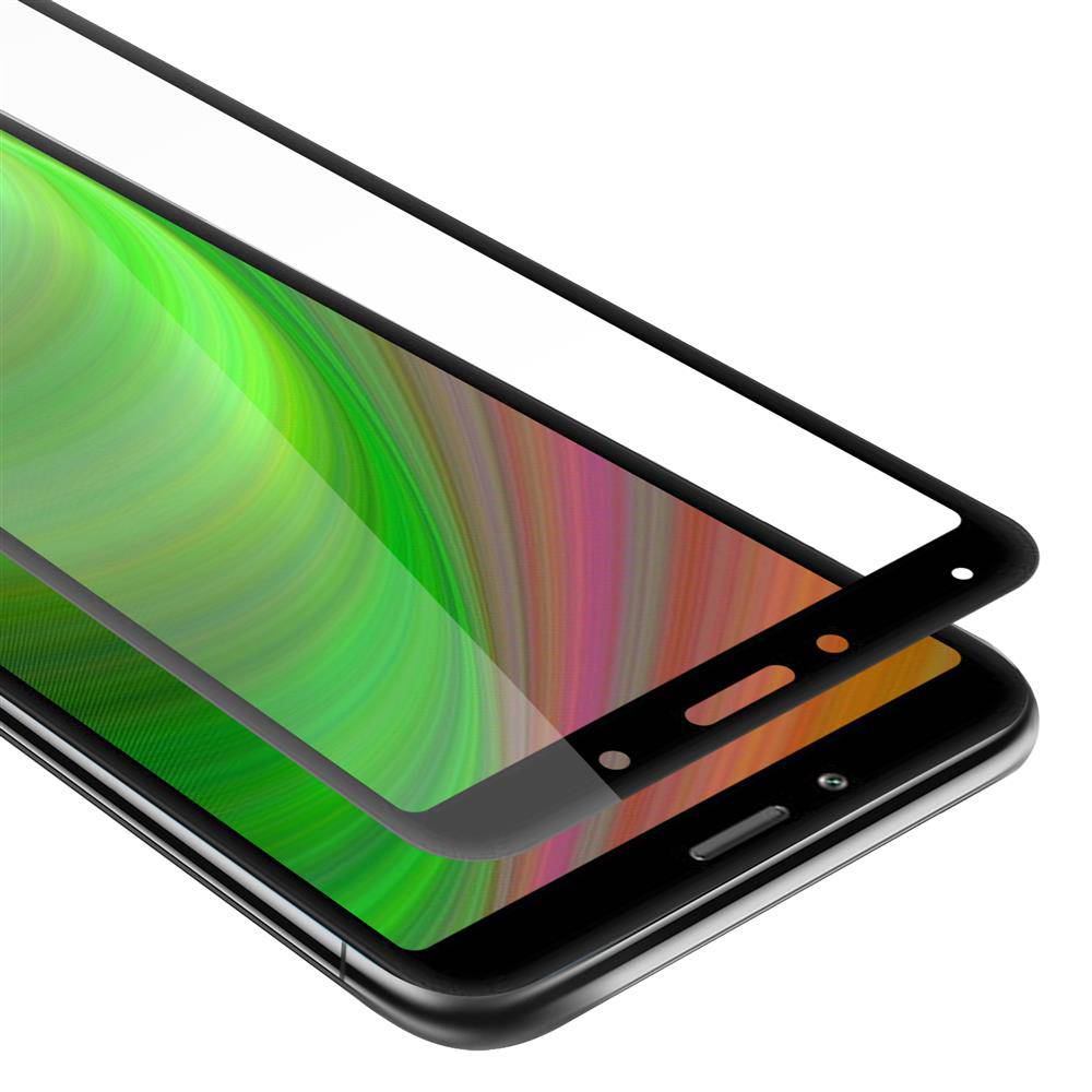 Cadorabo Panzerfolie für Xiaomi RedMi 7A Schutzfolie in Schwarz Vollbild Folie Tempered Display Schutzglas