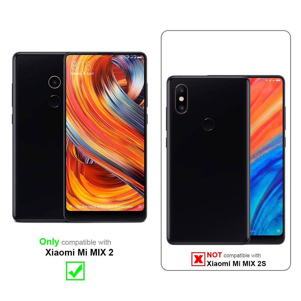 Cadorabo Panzerfolie für Xiaomi Mi Mix 2 Schutzfolie in Schwarz Vollbild Folie Tempered Display Schutzglas