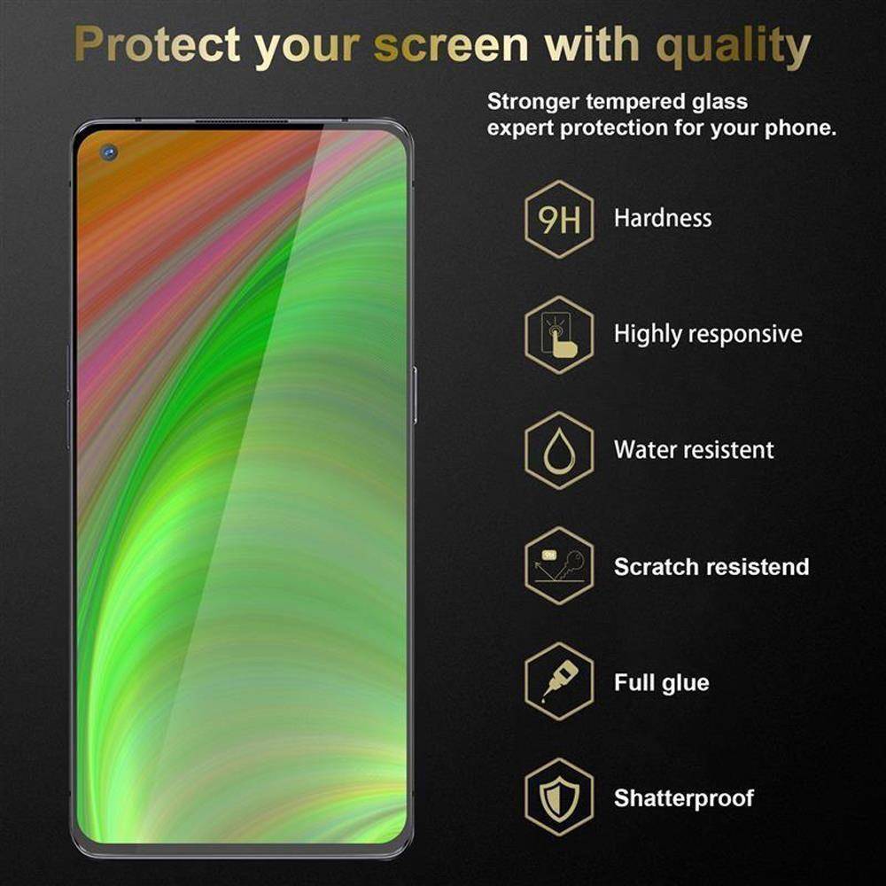 Cadorabo Panzerfolie für Oppo find X2 Schutzfolie in Weiß Vollbild Folie Tempered Display Schutzglas