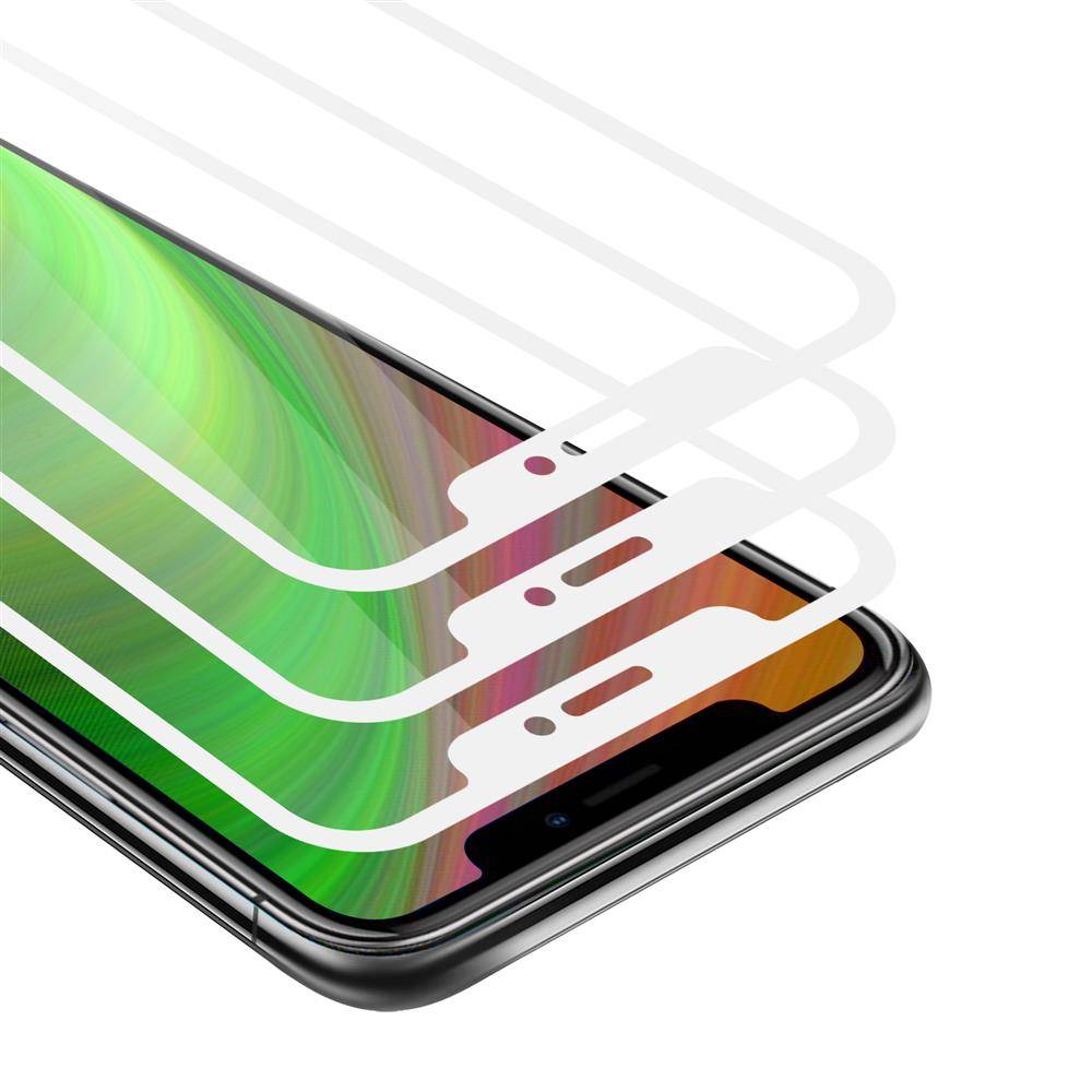 Cadorabo 3x Vollbild Panzer Folie für Apple iPhone XS MAX Schutzfolie in Schwarz Tempered Display-Schutzglas