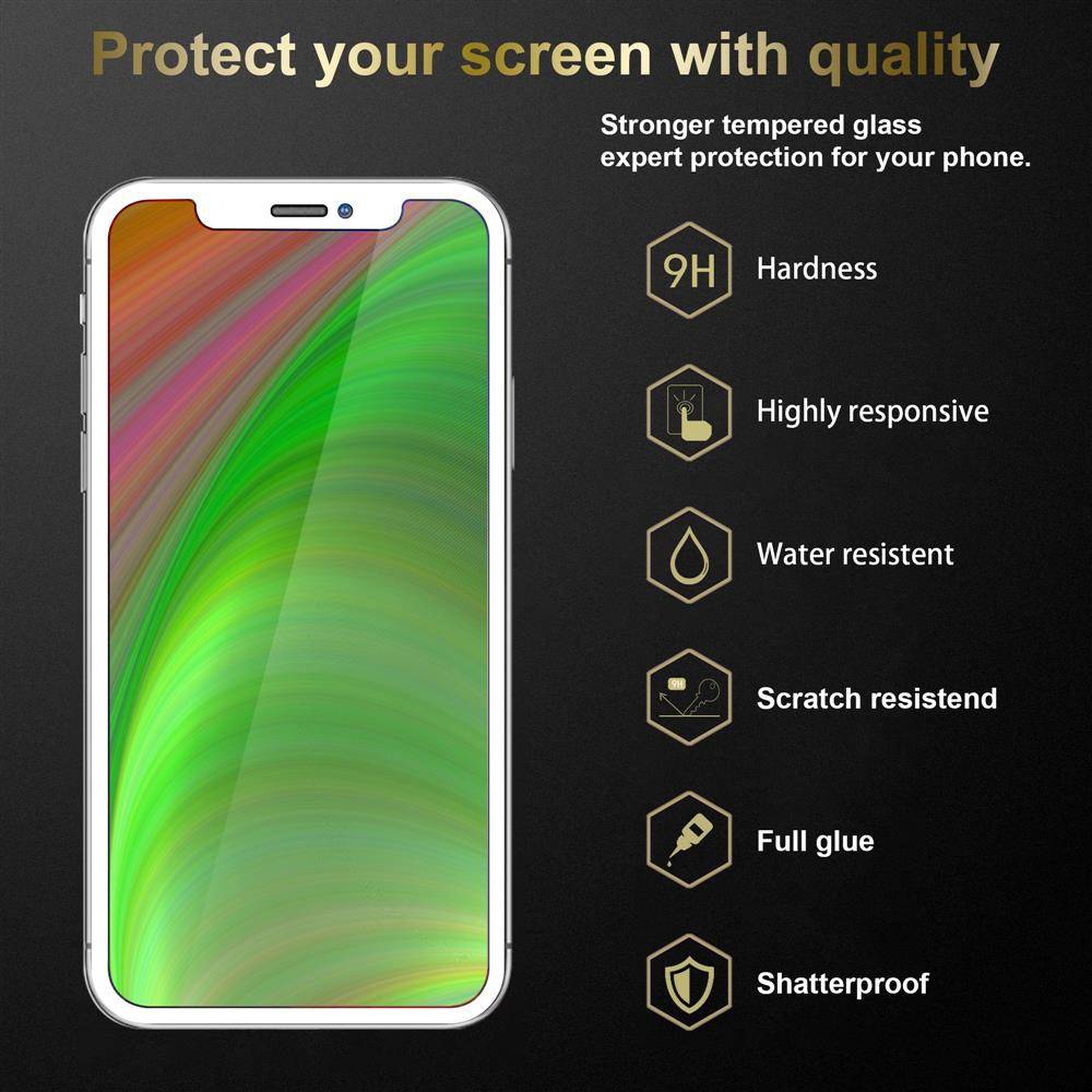 Cadorabo 3x Vollbild Panzer Folie für Apple iPhone XS MAX Schutzfolie in Schwarz Tempered Display-Schutzglas