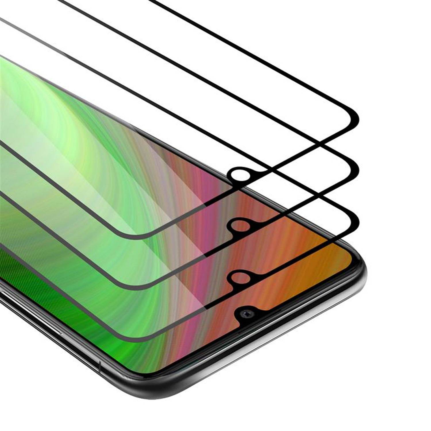 Cadorabo 3x Vollbild Panzer Folie für Samsung Galaxy A41 Schutzfolie in Weiß Tempered Display-Schutzglas