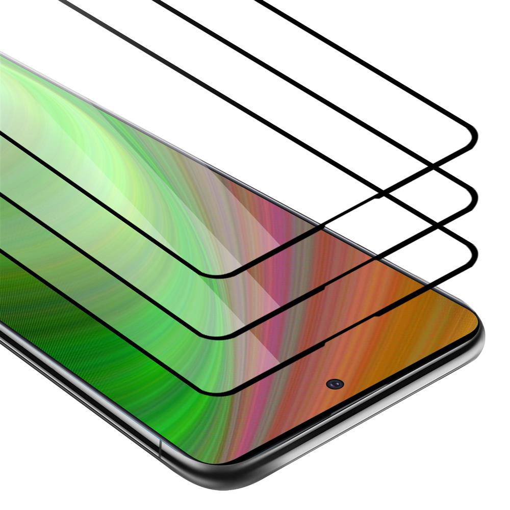 Cadorabo 3x Vollbild Panzer Folie für Samsung Galaxy A51 Schutzfolie in Schwarz Tempered Display-Schutzglas