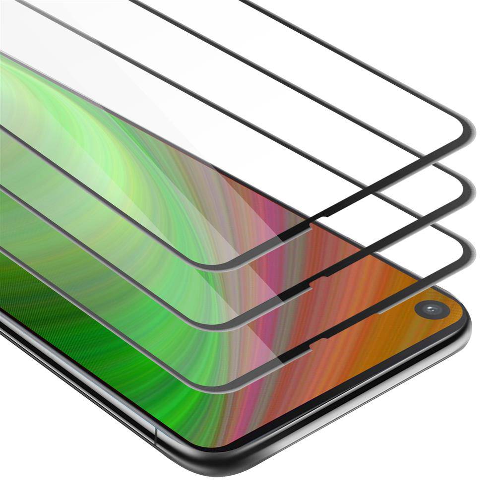 Cadorabo 3x Vollbild Panzer Folie für Samsung Galaxy A9 PRO 2019 Schutzfolie in Schwarz Tempered Display-Schutzglas