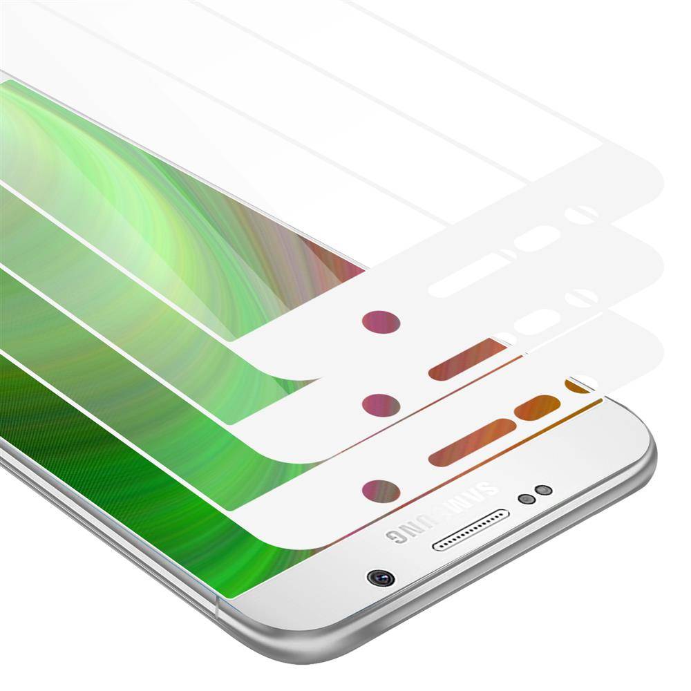 Cadorabo 3x Vollbild Panzer Folie für Samsung Galaxy NOTE 5 Schutzfolie in Weiß Tempered Display-Schutzglas