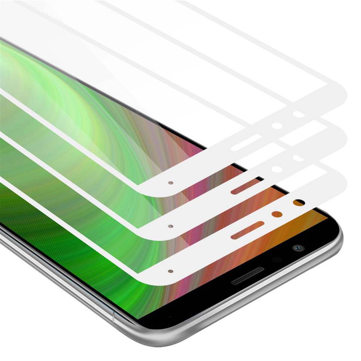 Cadorabo 3x Vollbild Panzer Folie für Honor 7X Schutzfolie in Schwarz Tempered Display-Schutzglas