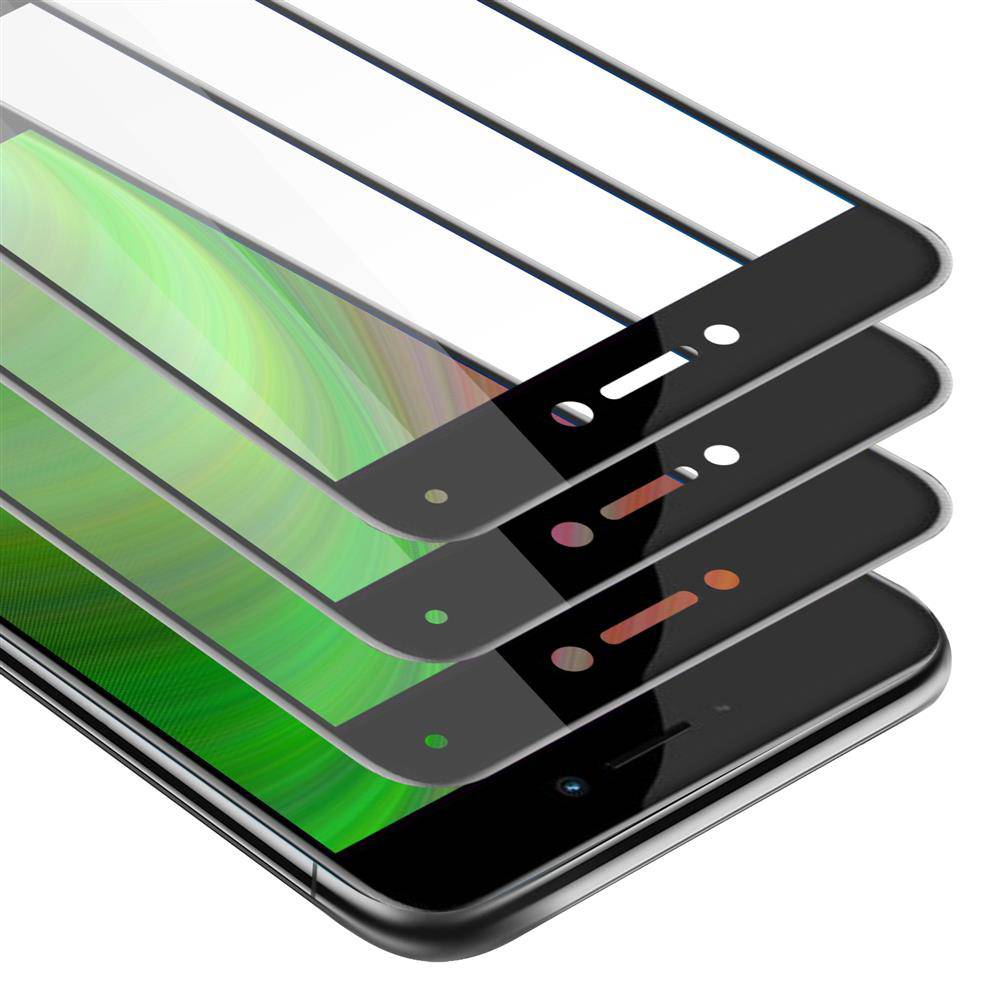 Cadorabo 3x Vollbild Panzer Folie für Honor 8 LITE Schutzfolie in Weiß Tempered Display-Schutzglas