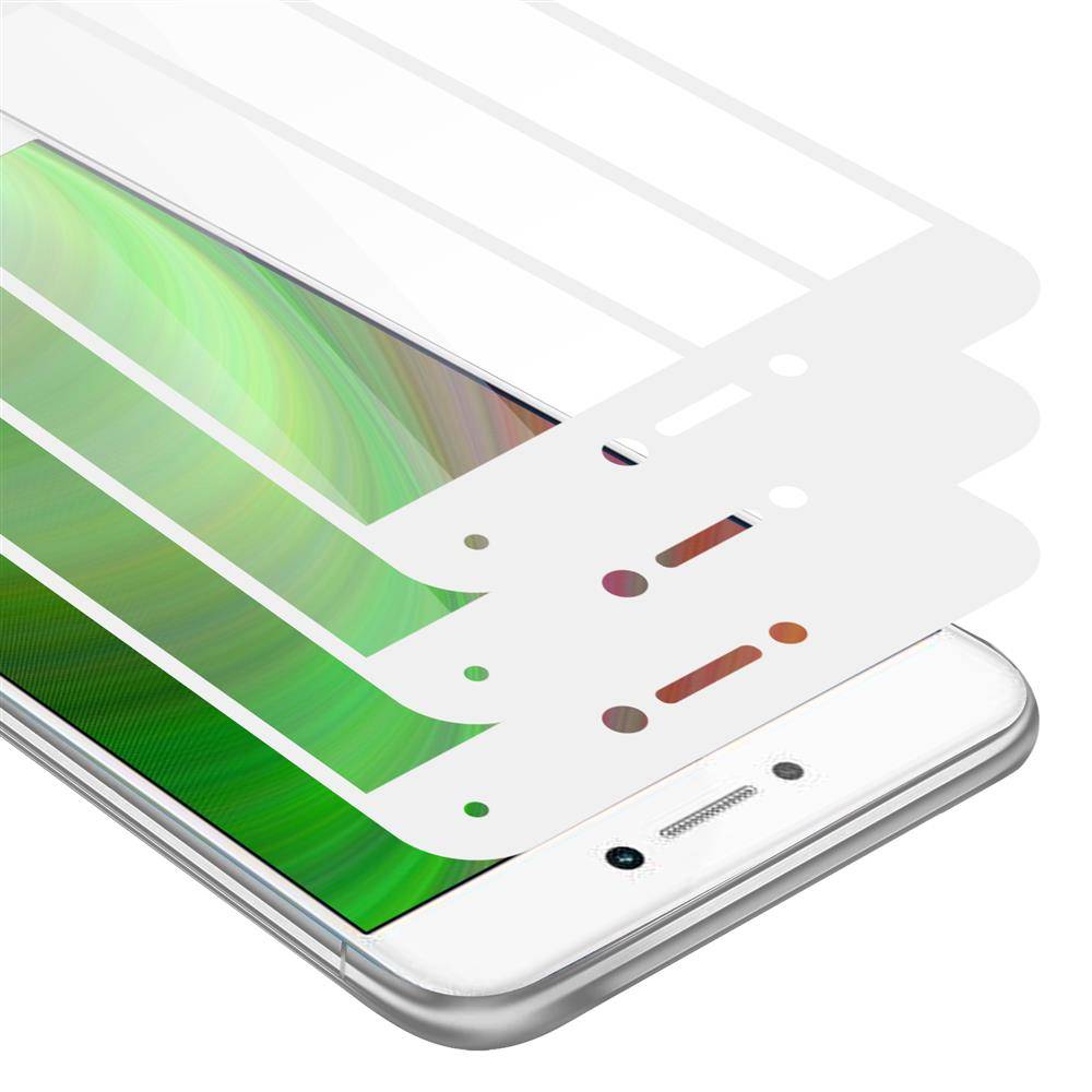 Cadorabo 3x Vollbild Panzer Folie für Honor 8 LITE Schutzfolie in Schwarz Tempered Display-Schutzglas