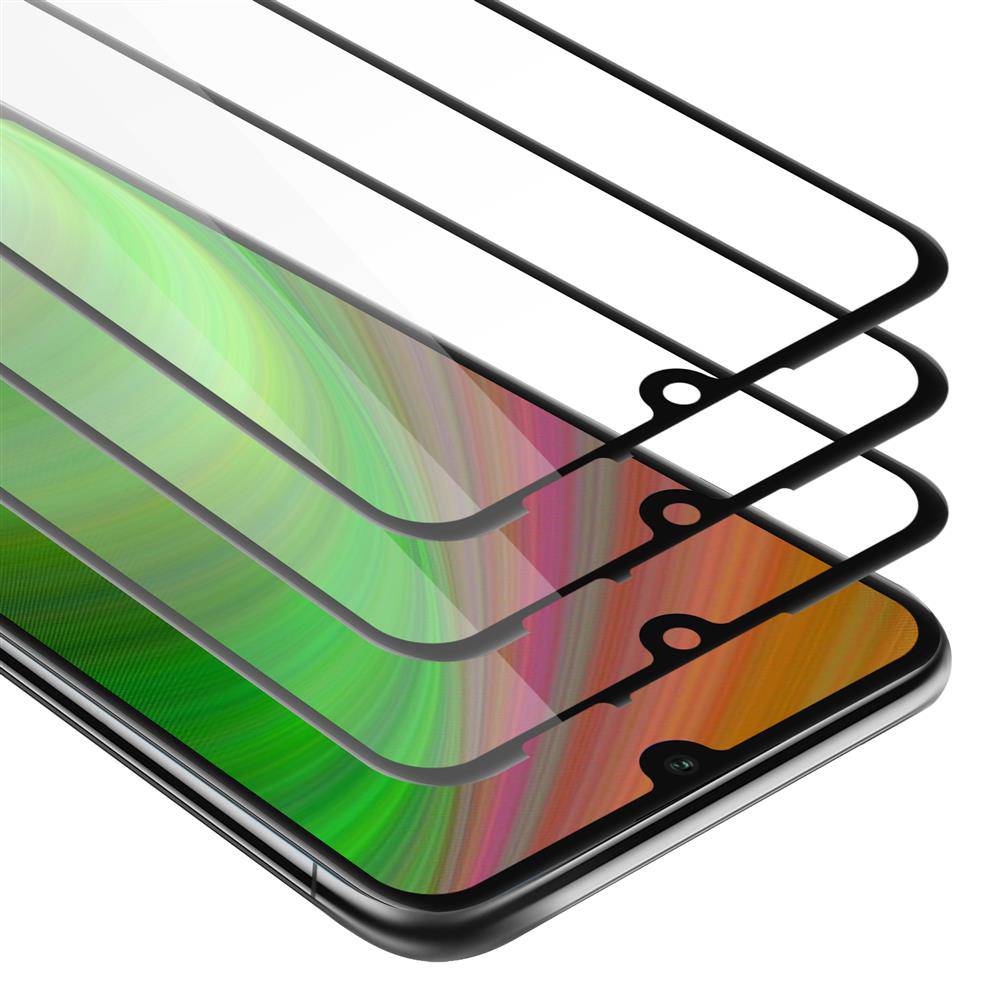 Cadorabo 3x Vollbild Panzer Folie für Honor 8A Schutzfolie in Schwarz Tempered Display-Schutzglas