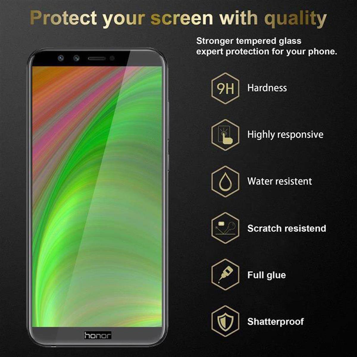Cadorabo 3x Vollbild Panzer Folie für Honor 9 LITE Schutzfolie in Weiß Tempered Display-Schutzglas