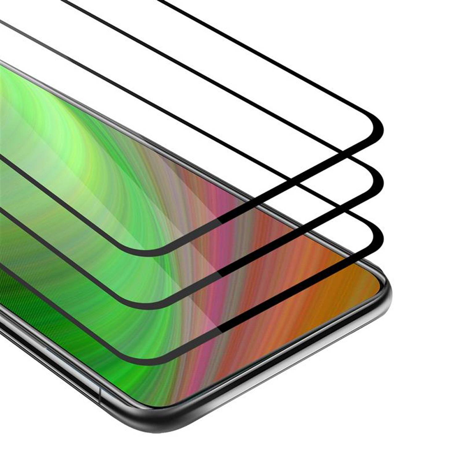 Cadorabo 3x Vollbild Panzer Folie für Honor 9X lite Schutzfolie in Weiß Tempered Display-Schutzglas