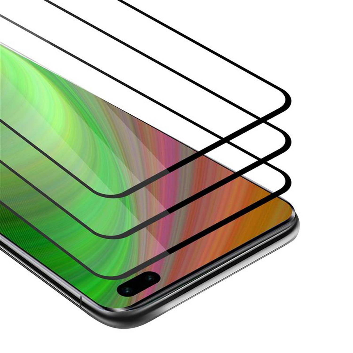 Cadorabo 3x Vollbild Panzer Folie für Honor 30 pro Schutzfolie in Weiß Tempered Display-Schutzglas