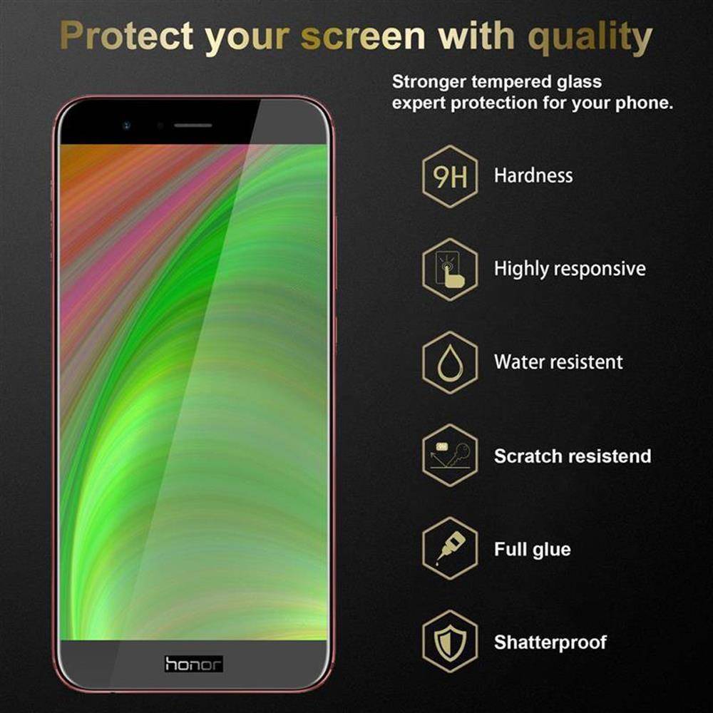 Cadorabo 3x Vollbild Panzer Folie für Honor V9 Schutzfolie in Schwarz Tempered Display-Schutzglas