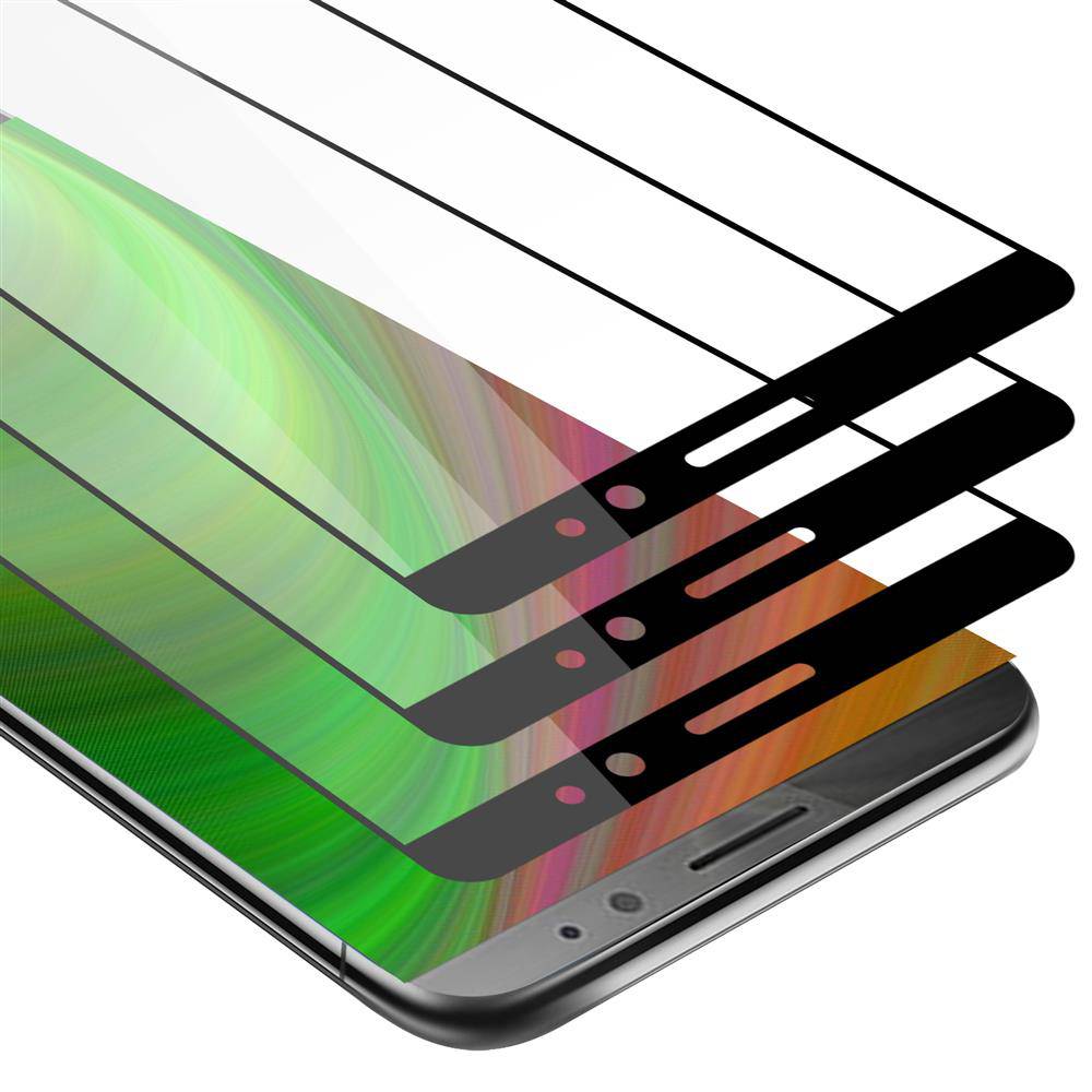 Cadorabo 3x Vollbild Panzer Folie für Huawei MATE 8 Schutzfolie in Schwarz Tempered Display-Schutzglas