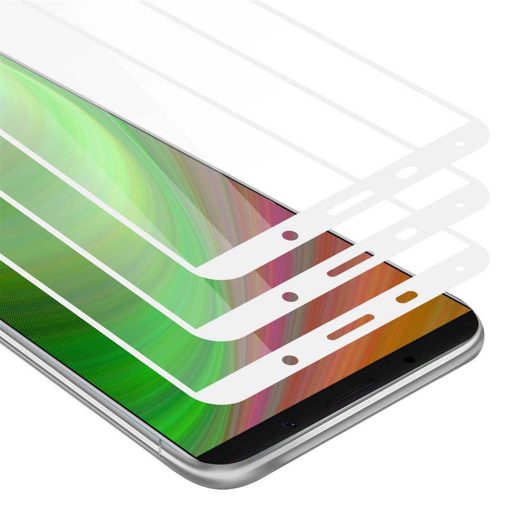 Cadorabo 3x Vollbild Panzer Folie für Huawei MATE 10 / Nova 2i Schutzfolie in Weiß Tempered Display-Schutzglas