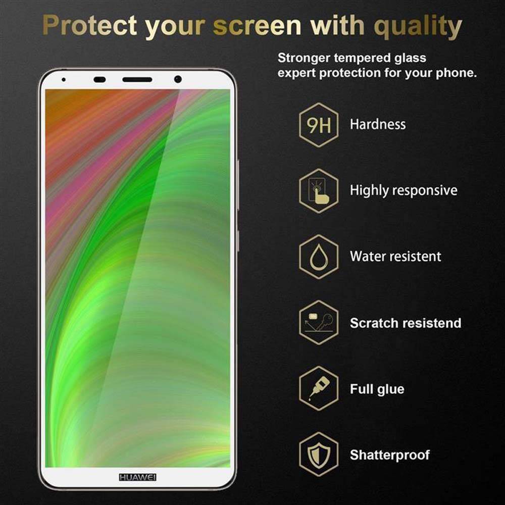 Cadorabo 3x Vollbild Panzer Folie für Huawei MATE 10 / Nova 2i Schutzfolie in Weiß Tempered Display-Schutzglas