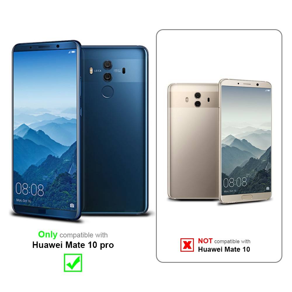 Cadorabo 3x Vollbild Panzer Folie für Huawei MATE 10 PRO Schutzfolie in Weiß Tempered Display-Schutzglas