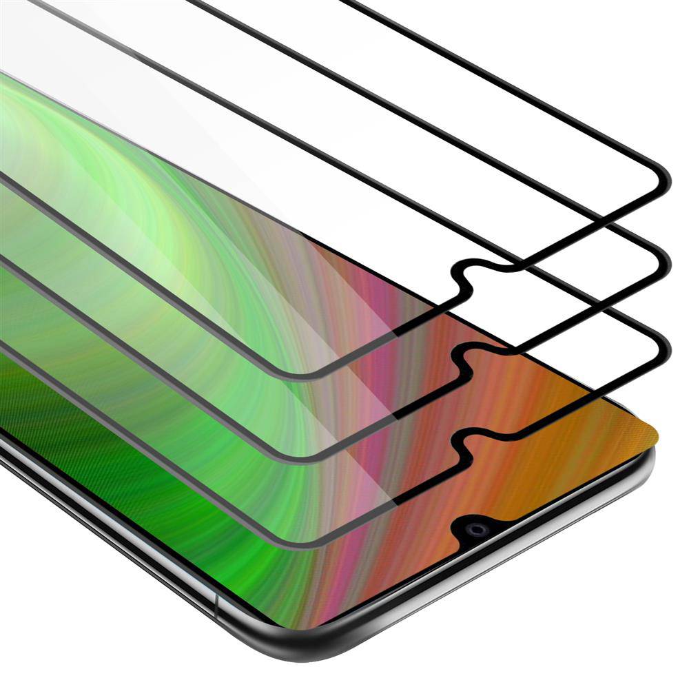 Cadorabo 3x Vollbild Panzer Folie für Huawei MATE 20 Schutzfolie in Schwarz Tempered Display-Schutzglas