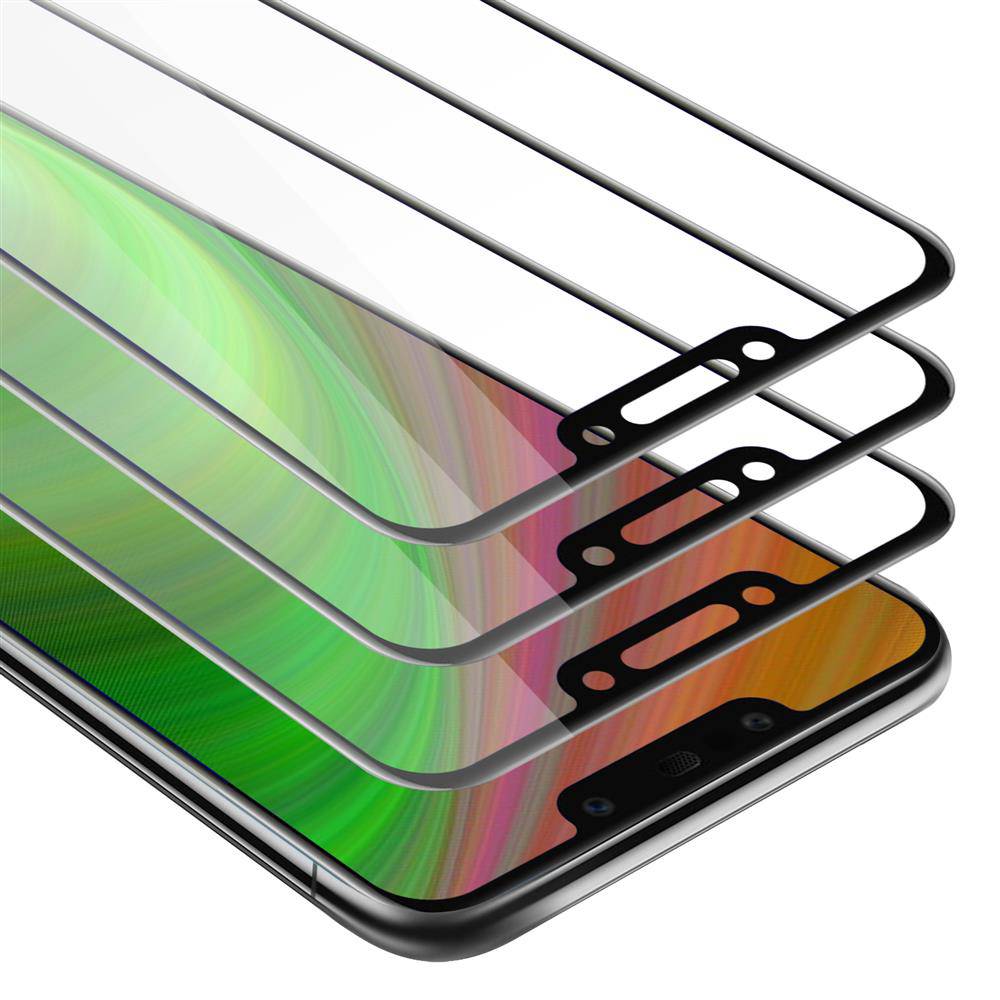 Cadorabo 3x Vollbild Panzer Folie für Huawei MATE 20 LITE Schutzfolie in Schwarz Tempered Display-Schutzglas