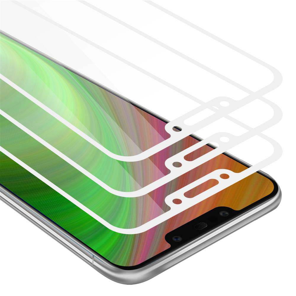 Cadorabo 3x Vollbild Panzer Folie für Huawei MATE 20 LITE Schutzfolie in Weiß Tempered Display-Schutzglas