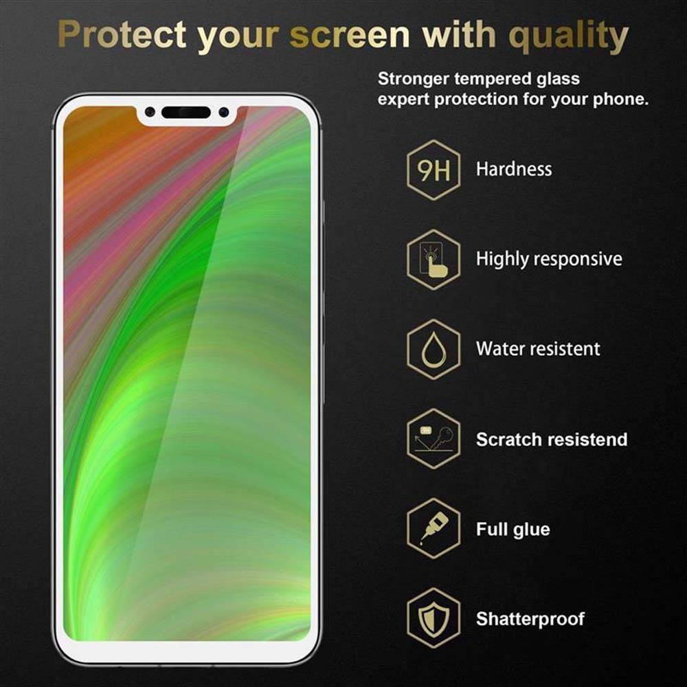 Cadorabo 3x Vollbild Panzer Folie für Huawei MATE 20 LITE Schutzfolie in Weiß Tempered Display-Schutzglas
