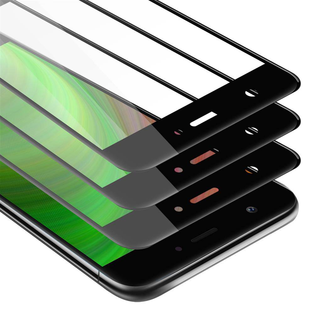 Cadorabo 3x Vollbild Panzer Folie für Huawei NOVA Schutzfolie in Schwarz Tempered Display-Schutzglas